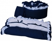 Baby Doll Bedding Regal Cradle Bedding Set, Navy
