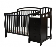 Dream On Me Casco 3 in 1 Mini Crib and Dressing Table Combo, Black