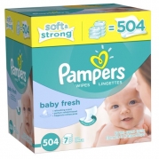 Pampers Softcare Baby Fresh Wipes 7x box, 504 Count