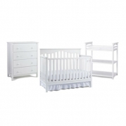 Convertible Crib and Baby Furniture Set (3 pc.), White