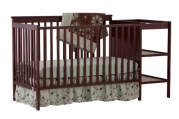 Stork Craft Milan 2-in-1 Fixed Side Convertible Crib and Changer, Cherry
