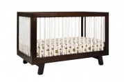 babyletto Hudson 3 in 1 Convertible Crib with Toddler Rail, Espresso/White