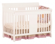 Stork Craft Calabria 4 in 1 Fixed Side Convertible Crib, White