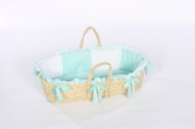 Baby Doll Bedding Gingham Moses Basket, Mint