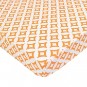 American Baby Company 100% Cotton Percale Fitted Portable/Mini Crib Sheet, Orange Tweedle Dee Tile