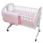 American Baby Company Heavenly Soft Minky Dot 3-Piece Cradle Set, Pink