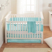 BreathableBaby Safety Crib Bedding Set, Aqua Mist, 3 Piece