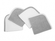 American Baby Company 4-Pack 100% Cotton White with Gray Trim Terry Washcloths