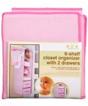 Delta 6 Shelf Storage with 2 Drawers, Pink