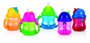 Nuby 2 Handle Flip n' Sip Straw Cup, Colors May Vary, 8 Ounce, 9+ Months