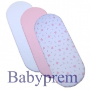 Pack of 3 Fitted Cotton Moses Basket Sheets - 1 White, 1 Pink, 1 Pink Teddy Ami
