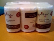CuteyBaby 6 Pack Biodegradable Diaper Liners