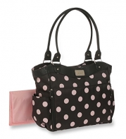 Carter's Dot Print Tote Diaper Bag, Grey/Pink