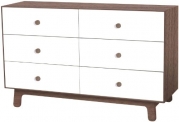 Oeuf Merlin 6 Drawer Dresser with Sparrow Base - Walnut