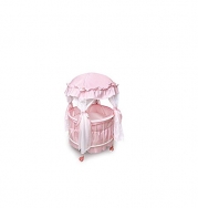 Royal Pavilion Round Doll Crib with Canoby and Bedding