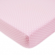 American Baby Company 100% Cotton Percale Fitted Crib Sheet, Pink Dots