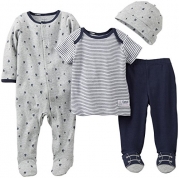Carter's Baby Boys' 4 Piece Layette Set (Baby) - Ivory - Heather - 3 Months