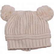 Baby Girls Boys Kids Knit Cap Winter Warm Hat (Beige.)