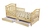 Dream On Me Elora Toddler Bed with Storage Drawer, Natural