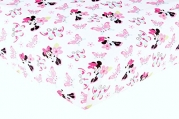 Disney Baby Minnie Mouse Crib Sheet Minnie in Pink with Butterflies and Flowers
