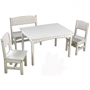 KidKraft Nantucket Long Table with 2 Chairs and a Bench