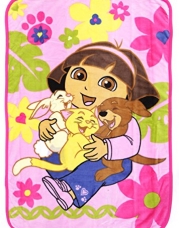 Dora The Explorer Dora Coral Plush Toddler Blanket, The Explorer Pets