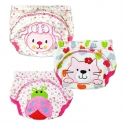 Tai523 3pcs Baby Boy Girl Infant Kids Toilet Potty Training Pants Cloth Underwear Nappy (M)