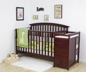 Dream On Me Niko 5 in 1 Convertible Crib with Changer, Cherry