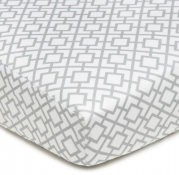 American Baby Company 100% Cotton Percale Fitted Crib Sheet, Gray Lattice