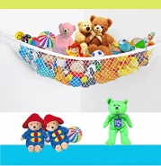 Jumbo Toy Hammock-Hanging Storage-Organizer-Fast & Fun Way To Display & Declutter-Optimum 72 x 48 x 48 Inch Once Stretched (6 Feet)-Corner Wall Storage-Deluxe Model-Toys Hammock-Toy Store- For Stuffed Animals-Bedding-Games-Gear-Toy Box Alternative-Easy To