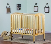 Dream On Me 3 in 1 Portable Folding Stationary Side Crib, Natural