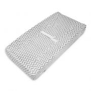 American Baby Company Heavenly Soft Chenille Fitted Contoured Changing Pad Cover, Gray Zigzag
