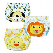 Tai523 3pcs Baby Kids Potty Training Pants Washable Cloth Diaper Nappy Underwear (M)
