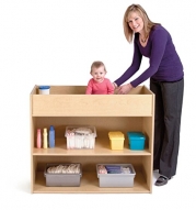 Wood Ecofriendly Handcrafted Baby Changing Table w Open Shelving