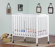 Dream On Me 3 in 1 Portable Folding Stationary Side Crib, White