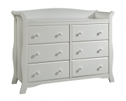 Stork Craft Avalon 6 Drawer Universal Dresser, White