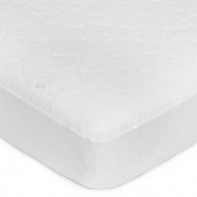 Kids Line Quilted Fitted Crib Pad, White