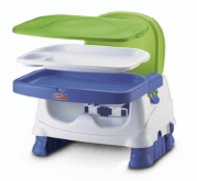 Fisher-Price Healthy Care Deluxe Booster Seat, Blue/Green/Gray