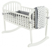 Baby Doll Minky Chevron Cradle Bedding Set, Grey