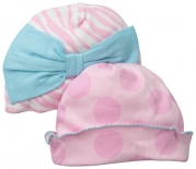 Gerber Baby-Girls Newborn 2 Pack Girl Novelty Caps-Bow, Pink, 0-6 Months