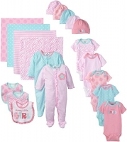 Gerber Baby-Girls Newborn Mommy Loves Me 19 Piece Gift Bundle Set, Pink, 0-3 Months