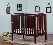 Dream On Me 3 in 1 Portable Folding Stationary Side Crib, Cherry