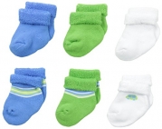 Gerber Baby-Boys Newborn 6 Pack Variety Socks Cars, Blue, 3-6 Months
