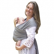 TOP RATED ★ Baby Wrap Carrier Baby More Co . LIFETIME GUARANTEE . Adjustable to All Sizes Baby Sling. FREE SHIPPING . Safe & Comfortable . Perfect Baby Shower Gift . For Newborns Up To Toddlers Under 32 pounds (Grey)