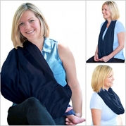 Chic Infinity Scarf Nursing Cover By Curasanas, Luxe Premium Bamboo Rayon (Navy)