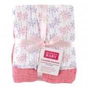 Hudson Baby Hudson Baby Muslin Swaddle Blankets, Pink Flowers, 2 Count