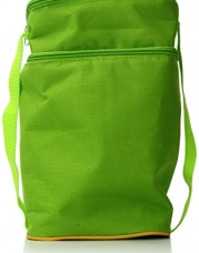 J.L. Childress 6 Bottle Cooler Tote Bag, Green/Orange