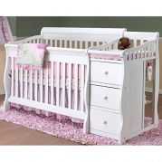 Sorelle Sorelle Tuscany 4-in-1 Convertible Crib and Changer Combo, White, Solid Birch Wood