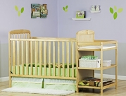 Dream On Me 2 in 1 Full Size Crib and Changing Table Combo, Natural