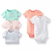 Carter's Baby Girls' 5 Pack Bodysuits (Baby) - Coral - 24 Months